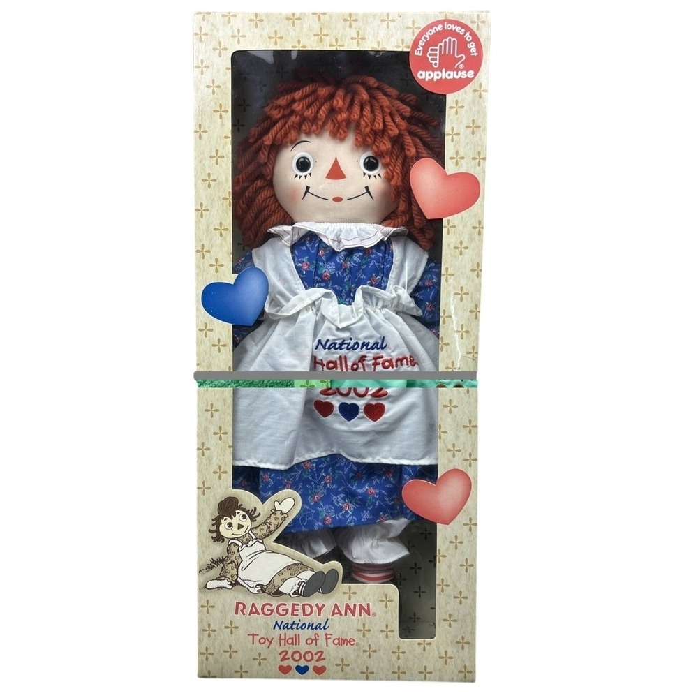 Applause 2002 Raggedy Ann Doll 21" Blue National Toy Hall of Fame American Retro